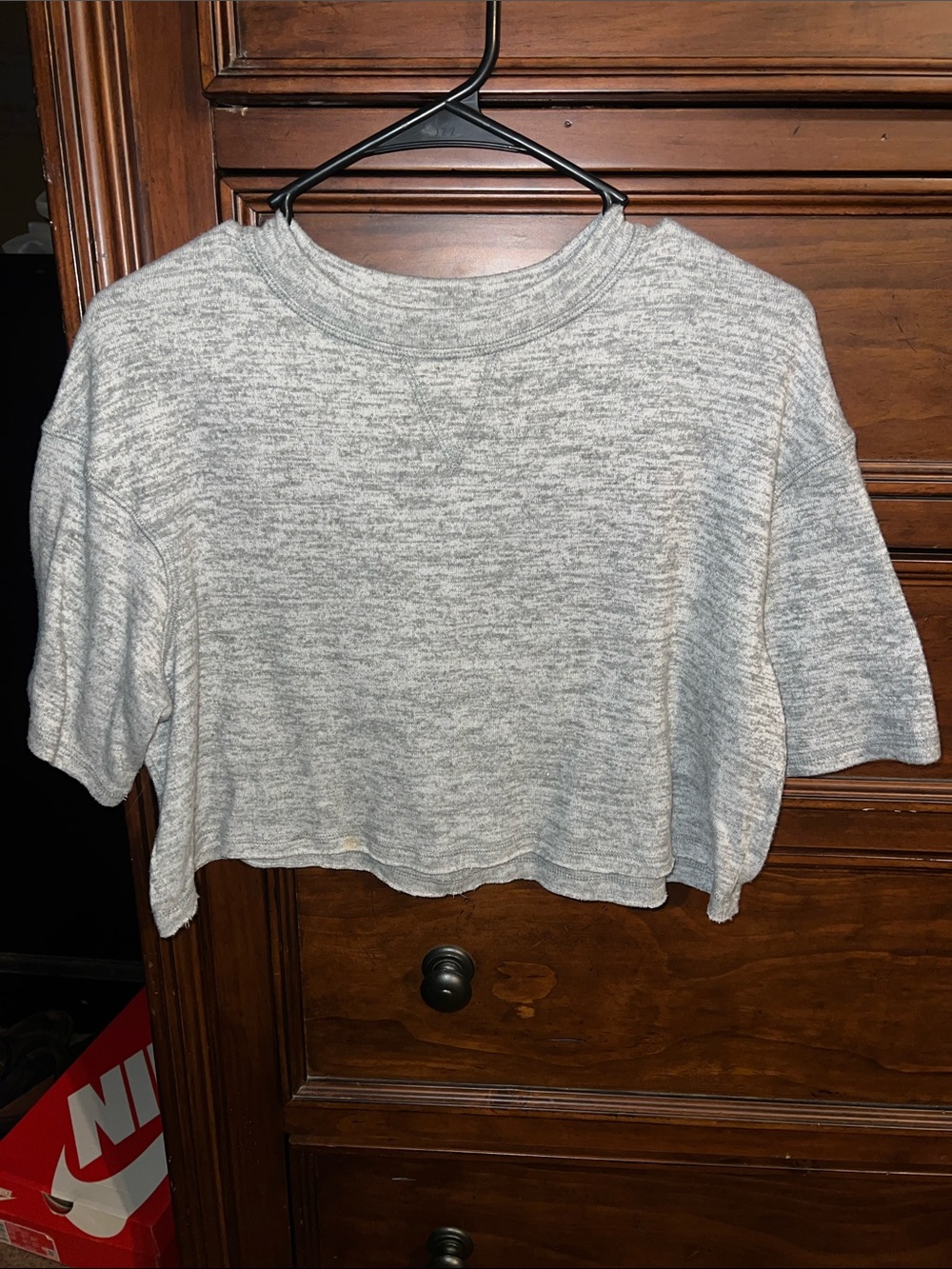 flirtitude Heather Gray Cropped Pullover Top